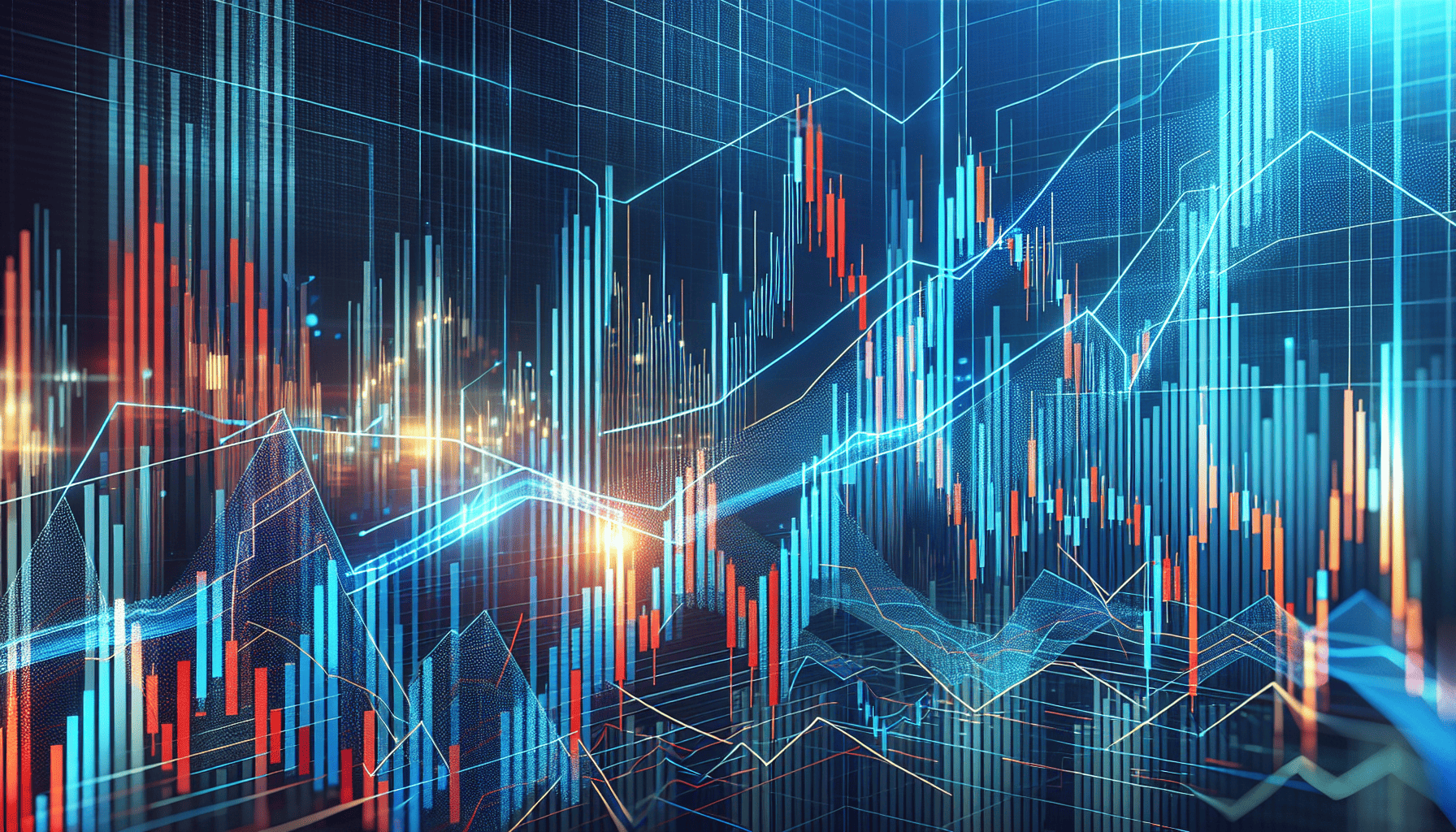 Trading chart with trend lines