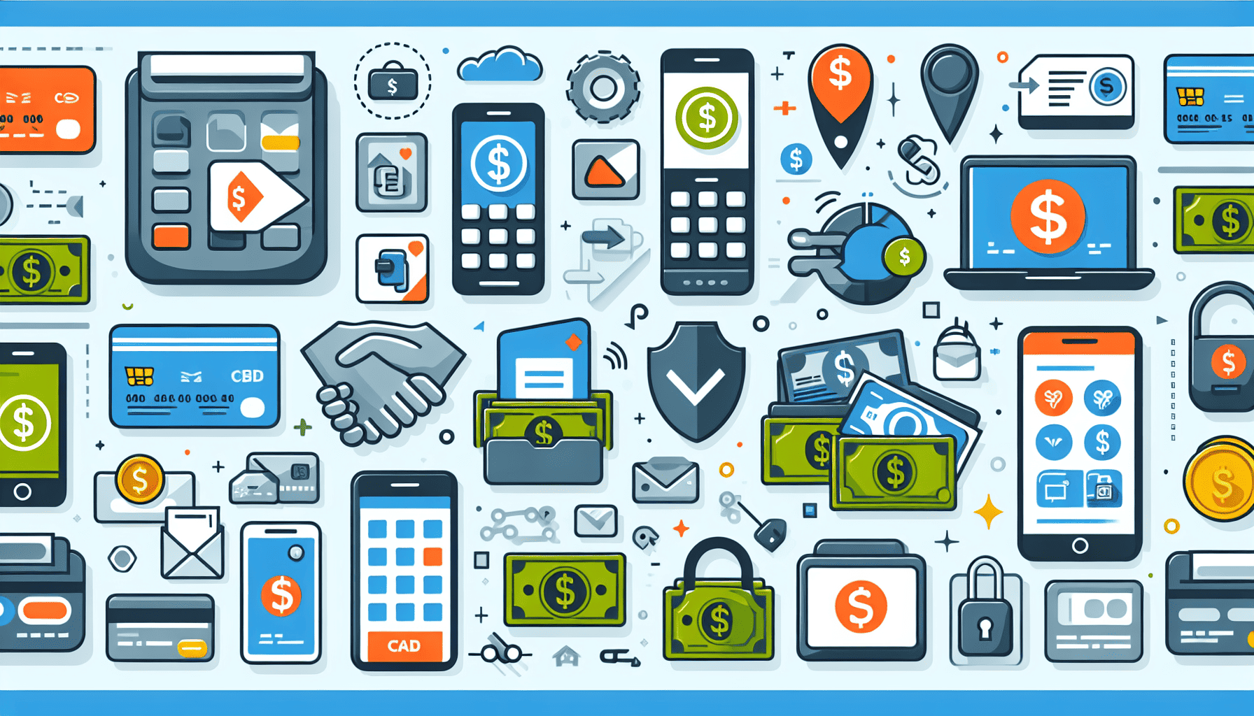 Payment methods and transactions illustration